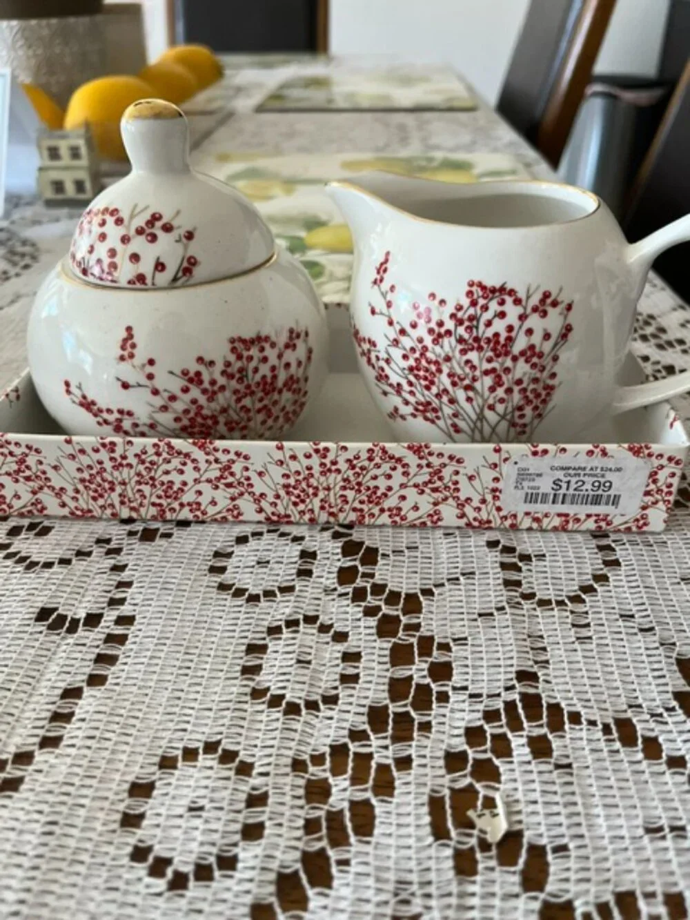 Nicole Miller Creamer & Sugar Set